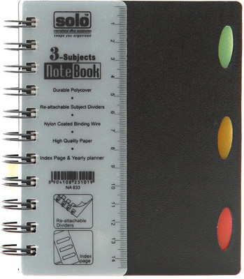 Solo Management 3 Subjects (Pack of 2) A6 Notebook Spiral Binding: Diary Notebook Buy Solo Management 3 Subjects (Pack of 2) A6 Notebook Spiral Binding: Diary Notebook