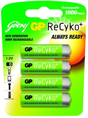 Buy Godrej GP ReCyko AA(4 Pcs - Pre-Charged) Rechargeable Battery: Rechargeable Battery
