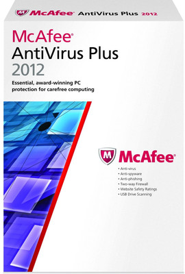 Buy McAfee AntiVirus Plus 2012 3 PC 1 Year: Security Software