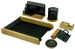 Golden Horse Wood Desk Set