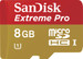 SanDisk Memory Card Extreme Pro MicroSDHC UHS-I 8 GB